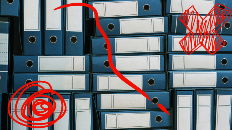 serie di quadernoni e archivi in un archivio burocratico